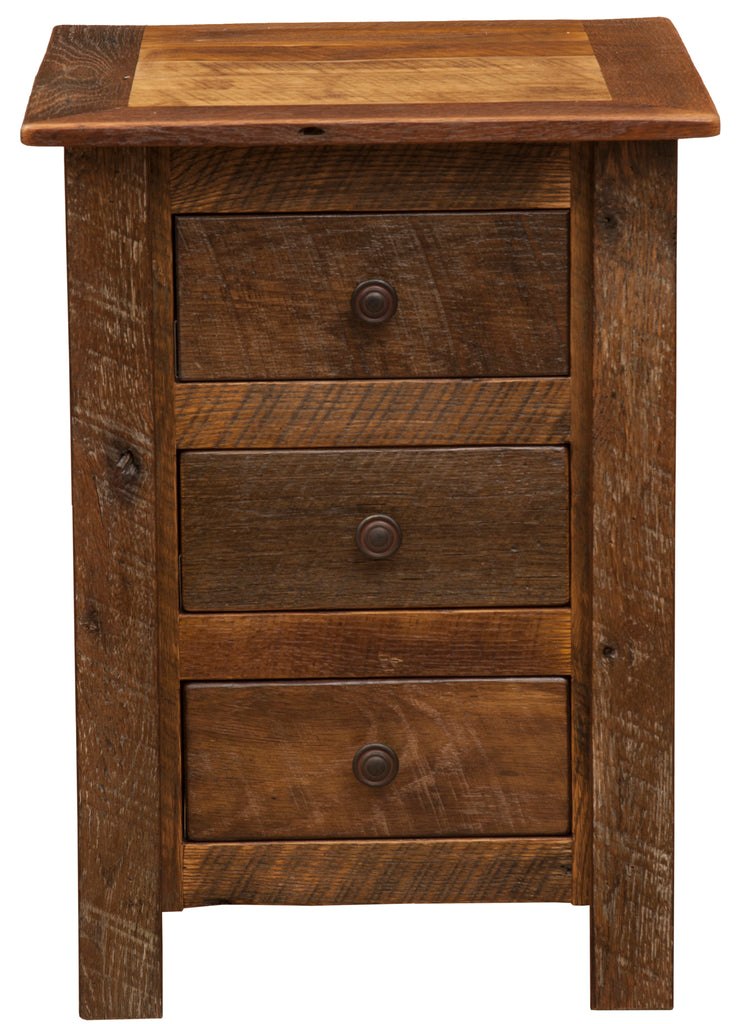 Barnwood Three Drawer Nightstand - Retreat Home Furniture