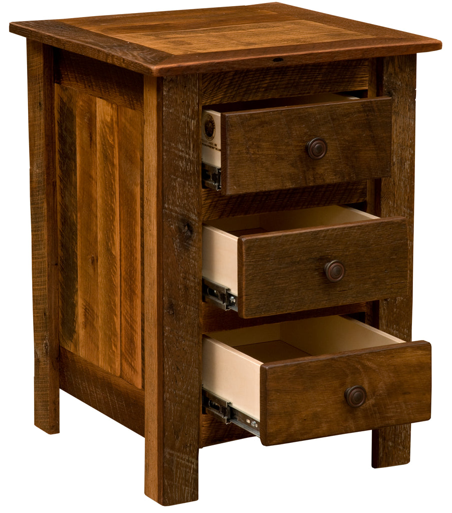 Barnwood Three Drawer Nightstand - Retreat Home Furniture