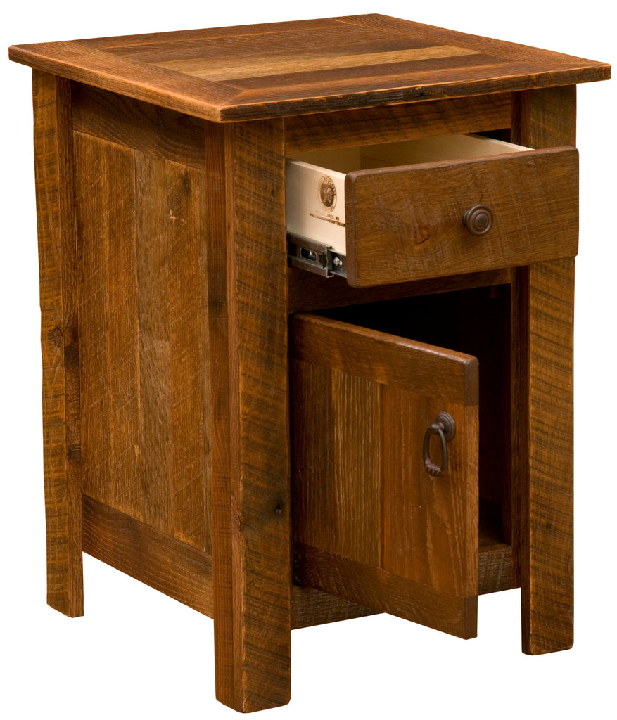 Barnwood Enclosed Nightstand - Retreat Home Furniture