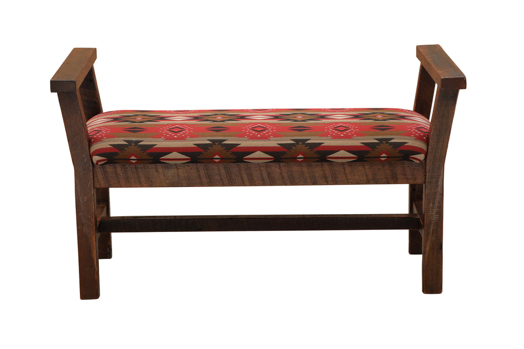 Barnwood Upholstered Bench - Retreat Home Furniture