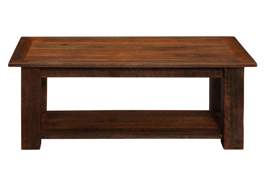 Barnwood Rectangle Coffee Table with Shelf - Retreat Home Furniture