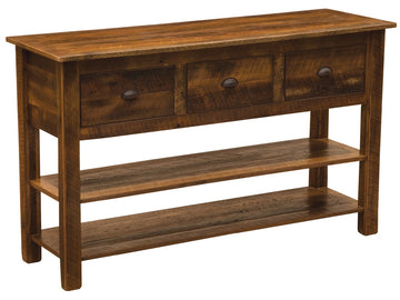 Barnwood Console Table with Shelves - Retreat Home Furniture