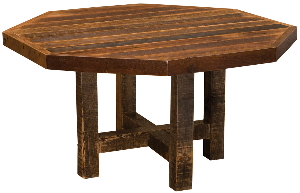 Barnwood Octagon Dining Table - Retreat Home Furniture