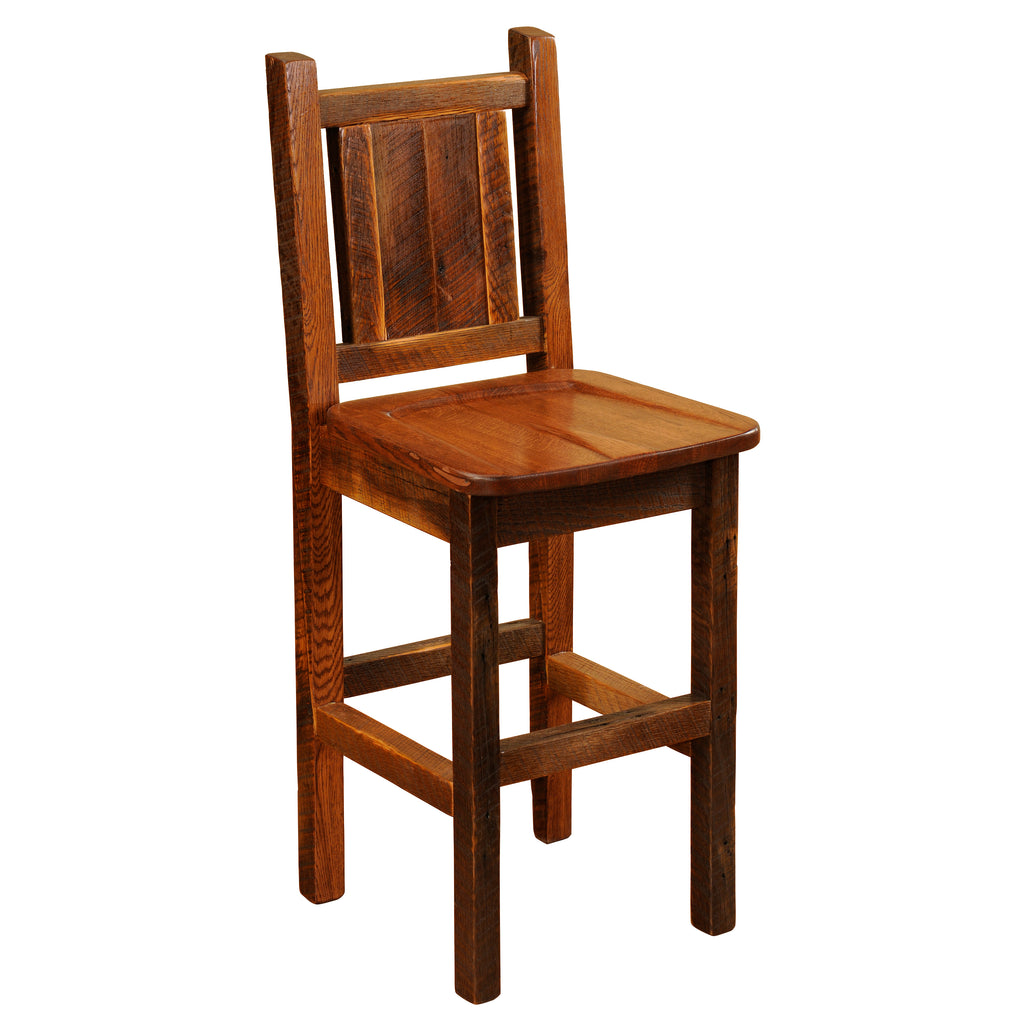 Barnwood Artisan Barstool with Arms - Retreat Home Furniture