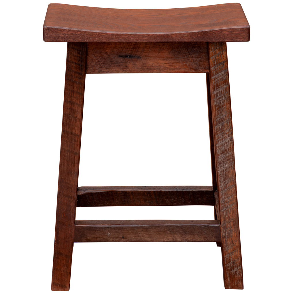 Barnwood Saddle Counter Stool - Retreat Home Furniture