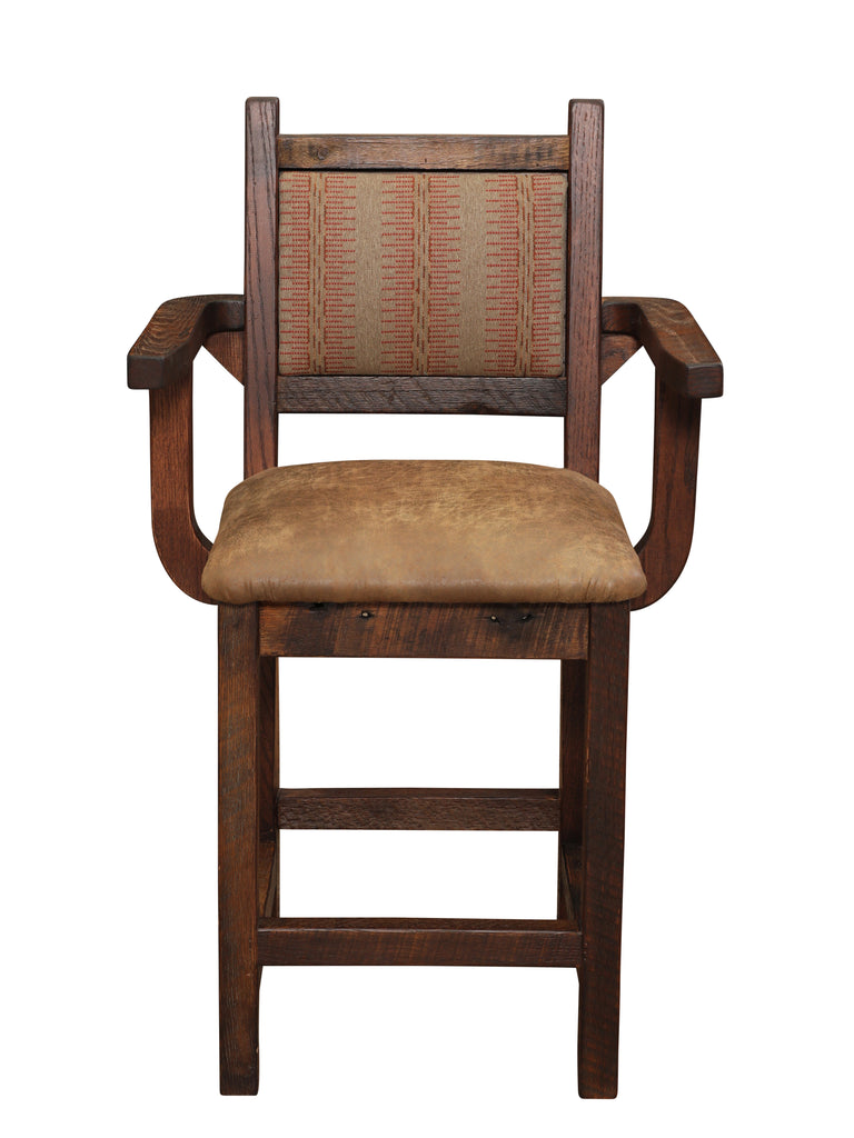 Barnwood Colonial Barstool with Arms - Retreat Home Furniture