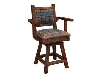 Barnwood Colonial Swivel Barstool with Arms - Retreat Home Furniture