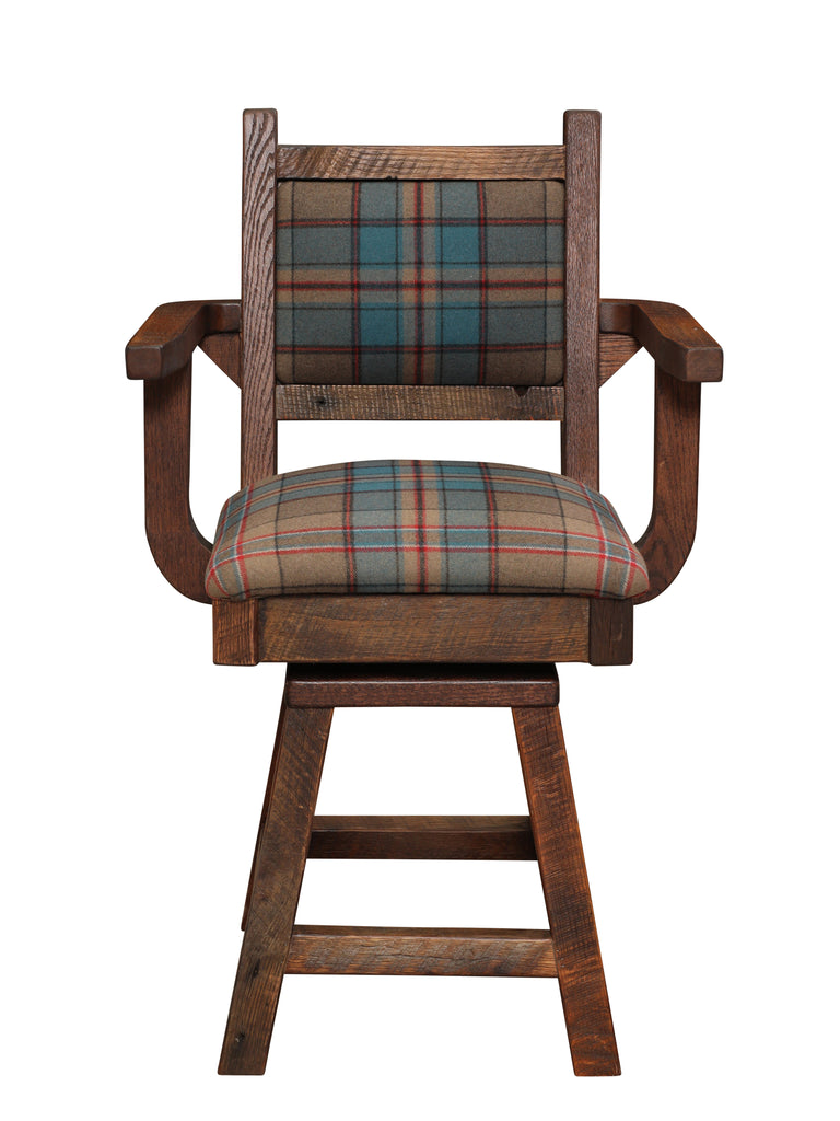 Barnwood Colonial Swivel Barstool with Arms - Retreat Home Furniture