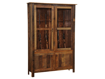 Barnwood Twelve Gun Cabinet - Retreat Home Furniture