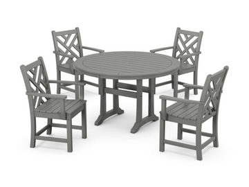 Chippendale 5-Piece Nautical Trestle Dining Arm Chair Set - Retreat Home Furniture