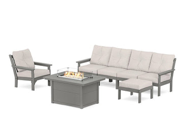 Vineyard Sectional Lounge and Fire Pit Set - Retreat Home Furniture