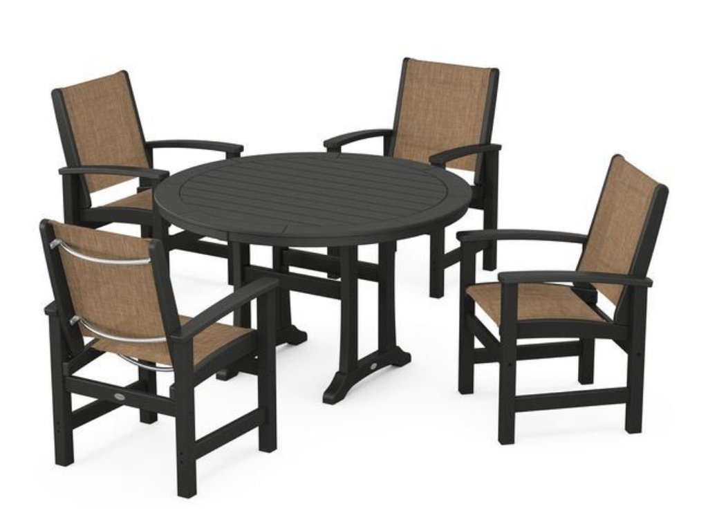 Coastal Folding Chair 5-Piece Dining Set - Retreat Home Furniture