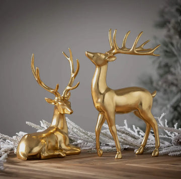 Resin Deer with Gold Finish (standing) - Retreat Home Furniture