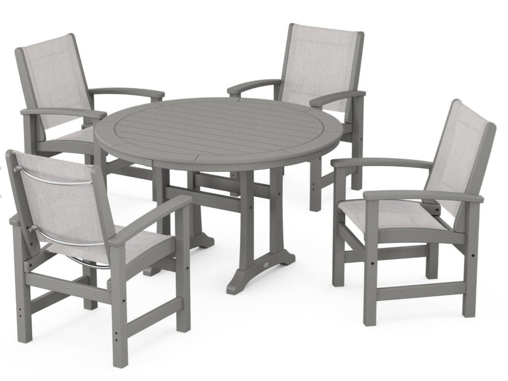 Coastal Folding Chair 5-Piece Dining Set - Retreat Home Furniture