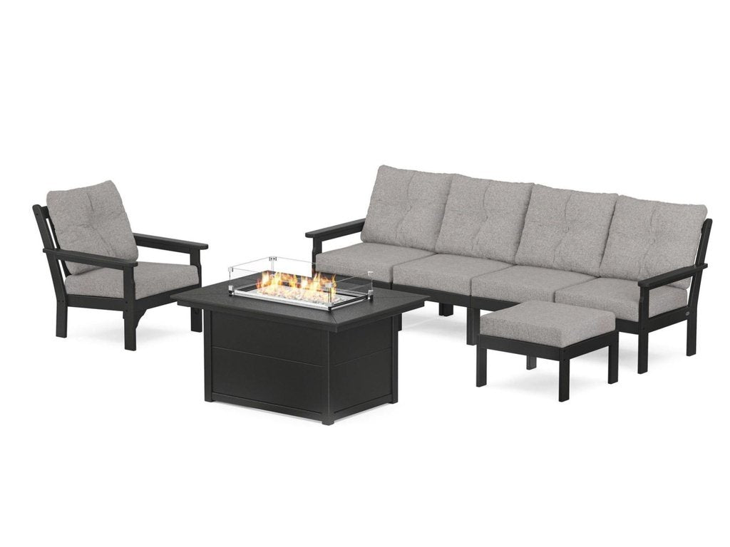 Vineyard Sectional Lounge and Fire Pit Set - Retreat Home Furniture