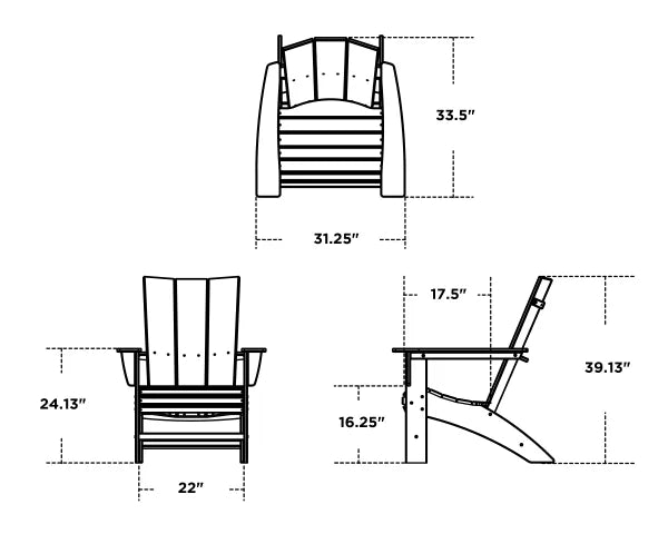 Modern Curveback Adirondack Chair - Retreat Home Furniture