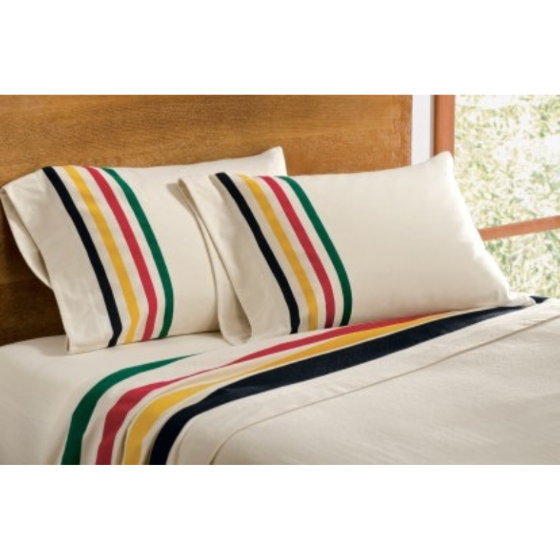 Pendleton green & blue flannel Sheet good Set Queen