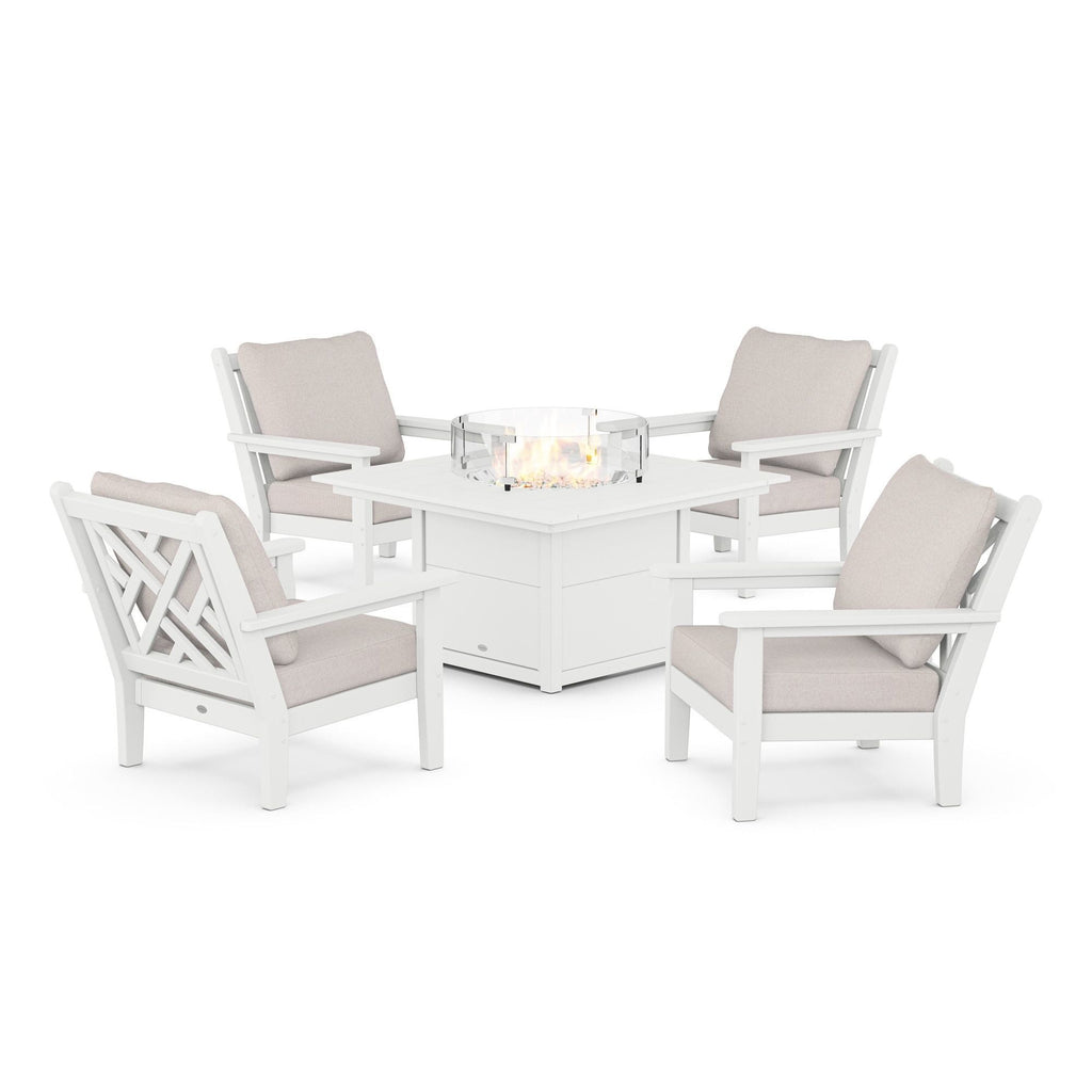 Chippendale 5-Piece Deep Seating Set with Firepit - Retreat Home Furniture