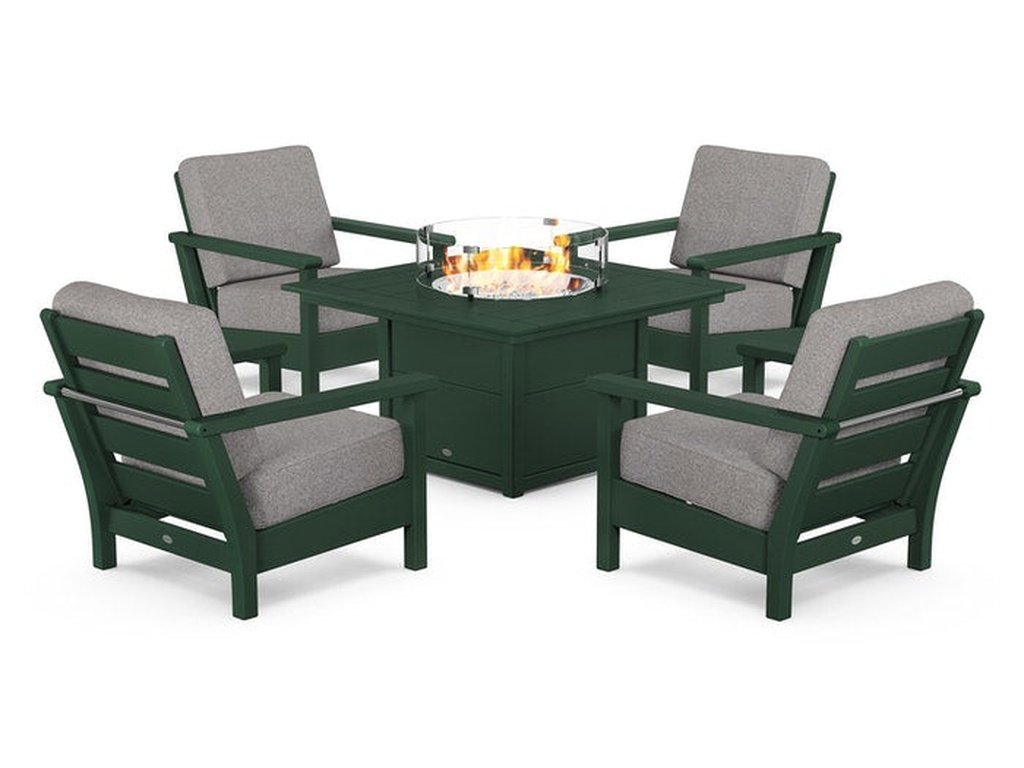 Harbour 5-Piece Conversation Set with Fire Pit Table - Retreat Home Furniture