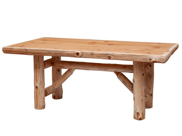 Cedar Log Trestle Dining Table - Retreat Home Furniture