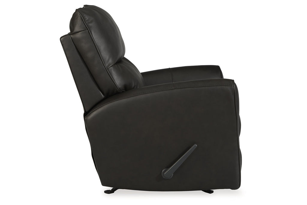 McAleer Leather Rocker Recliner - Retreat Home Furniture