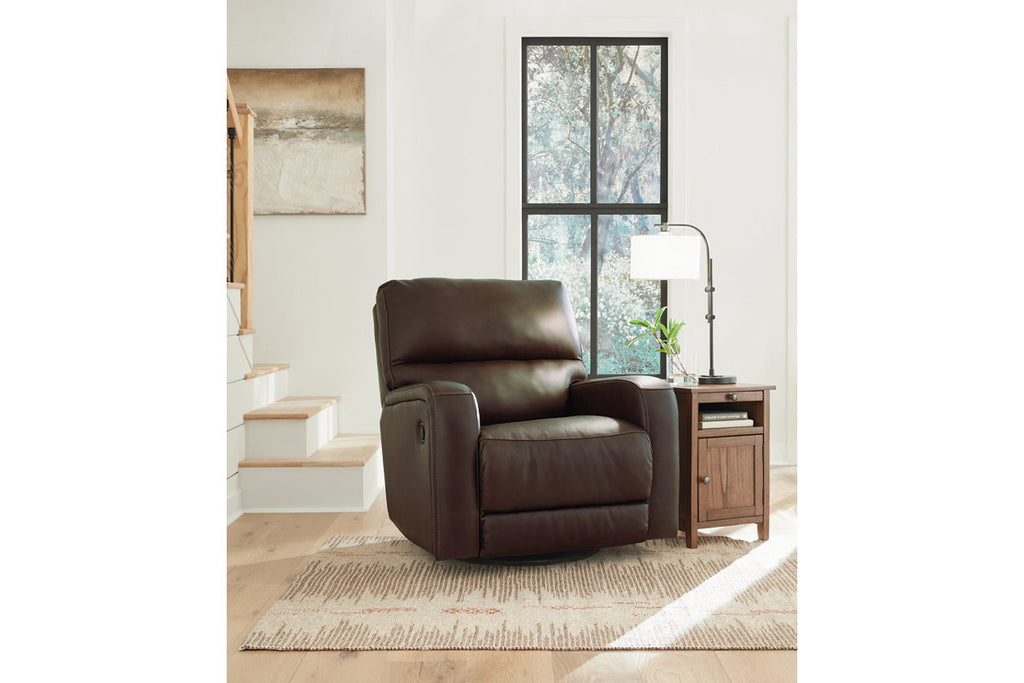 Emberla Swivel Glider Leather Recliner - Retreat Home Furniture