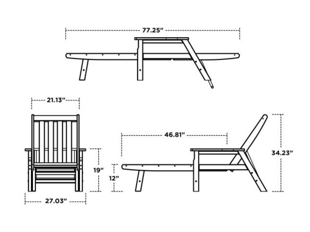 Vineyard Chaise with Arm - Retreat Home Furniture