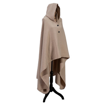 Solid Crème Hooded Throw