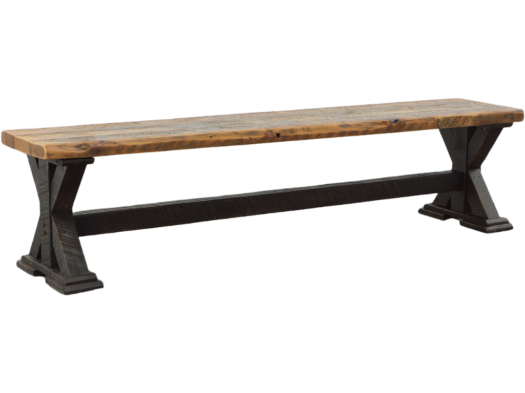 Granary Bench with X-Style Base 60" - Retreat Home Furniture