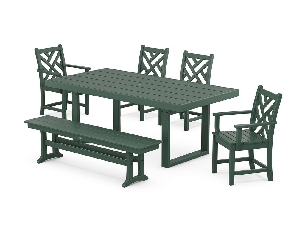 Chippendale 6-Piece Dining Set with Bench Photo