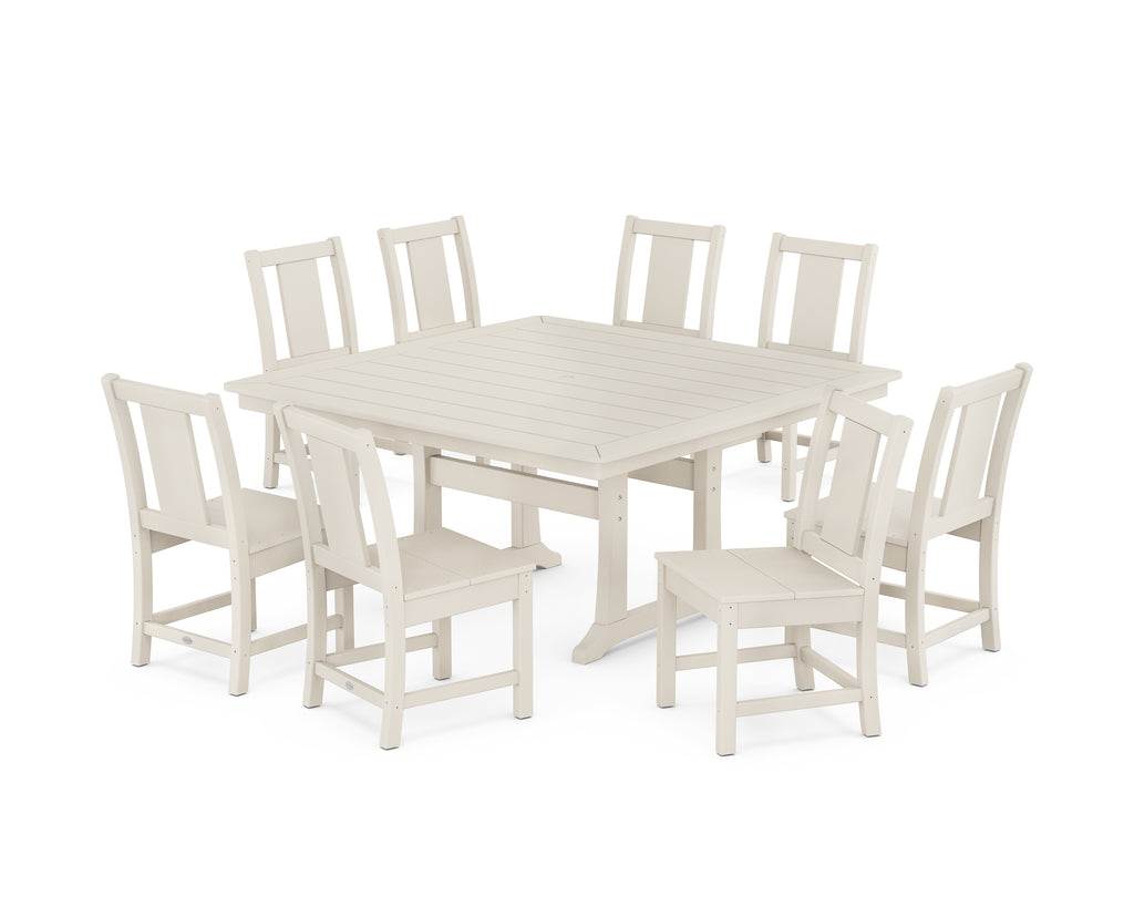 Prairie Side Chair 9-Piece Square Dining Set with Trestle Legs Photo