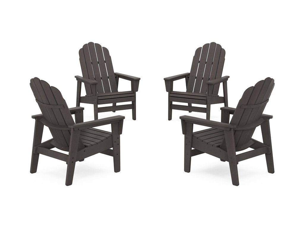 4-Piece Vineyard Grand Upright Adirondack Chair Conversation Set Photo