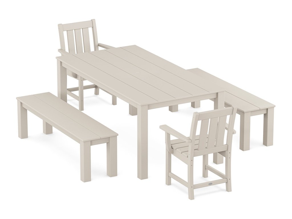 Oxford 5-Piece Parsons Dining Set with Benches Photo