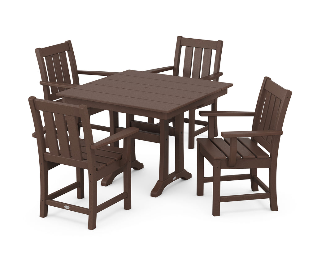 Oxford 5-Piece Farmhouse Dining Set with Trestle Legs Photo