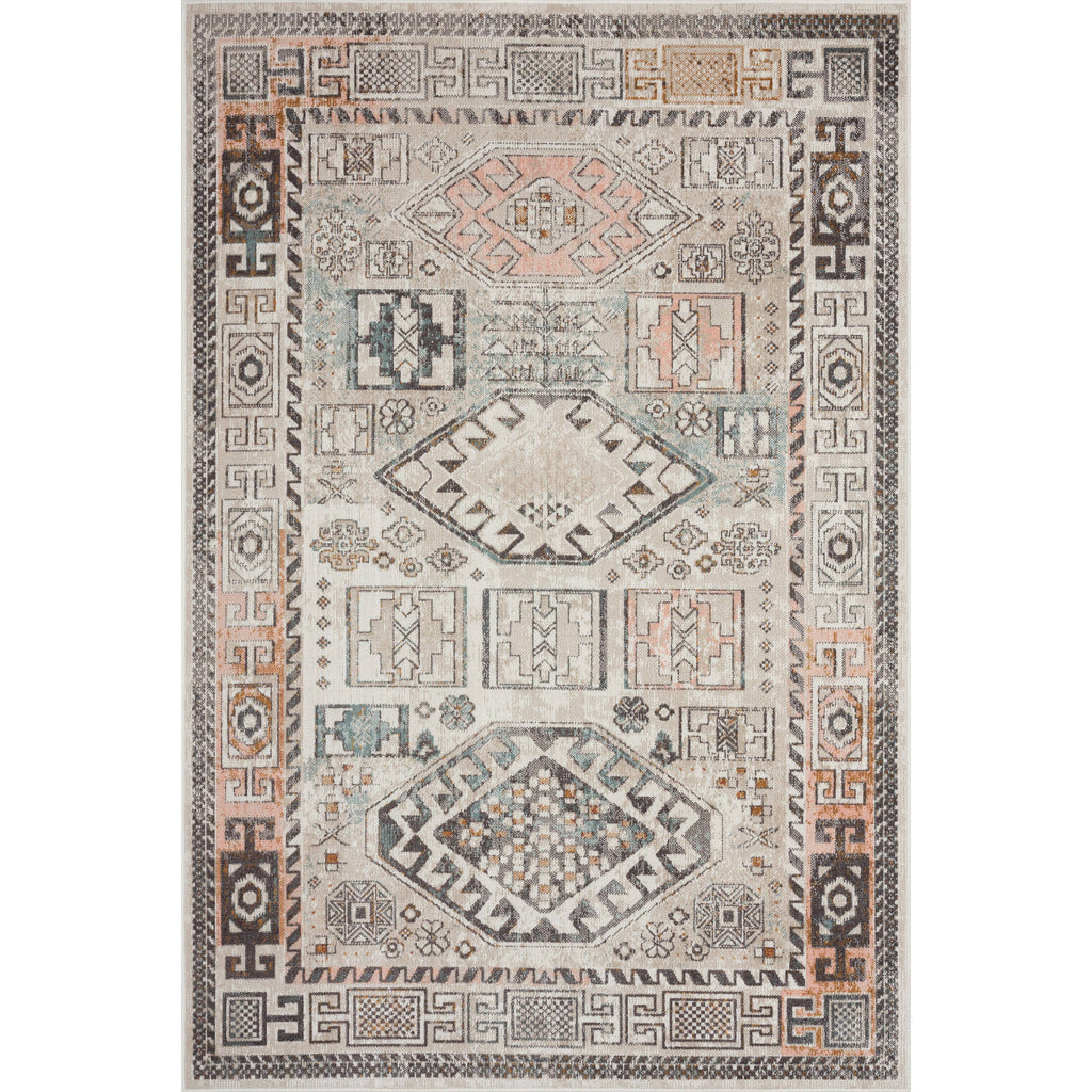 Anica Cream/ Brown Southwest Geometric Indoor/ Outdoor Rug - Retreat Home Furniture