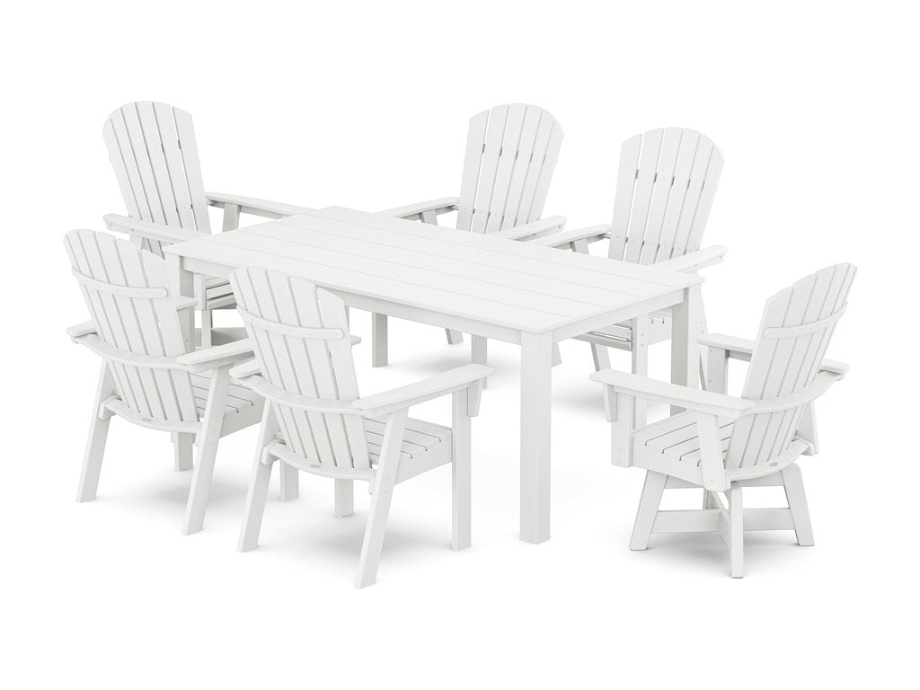 Nautical Curveback Adirondack Swivel 7-Piece Parsons Dining Set Photo