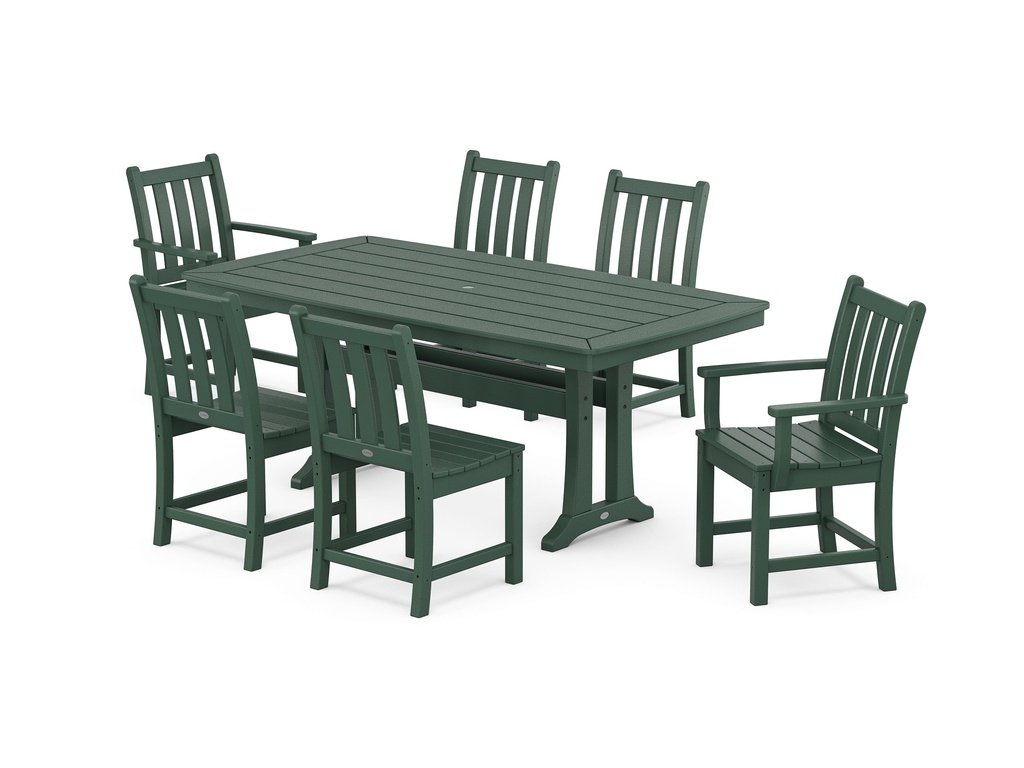 Traditional Garden 7-Piece Dining Set with Trestle Legs Photo