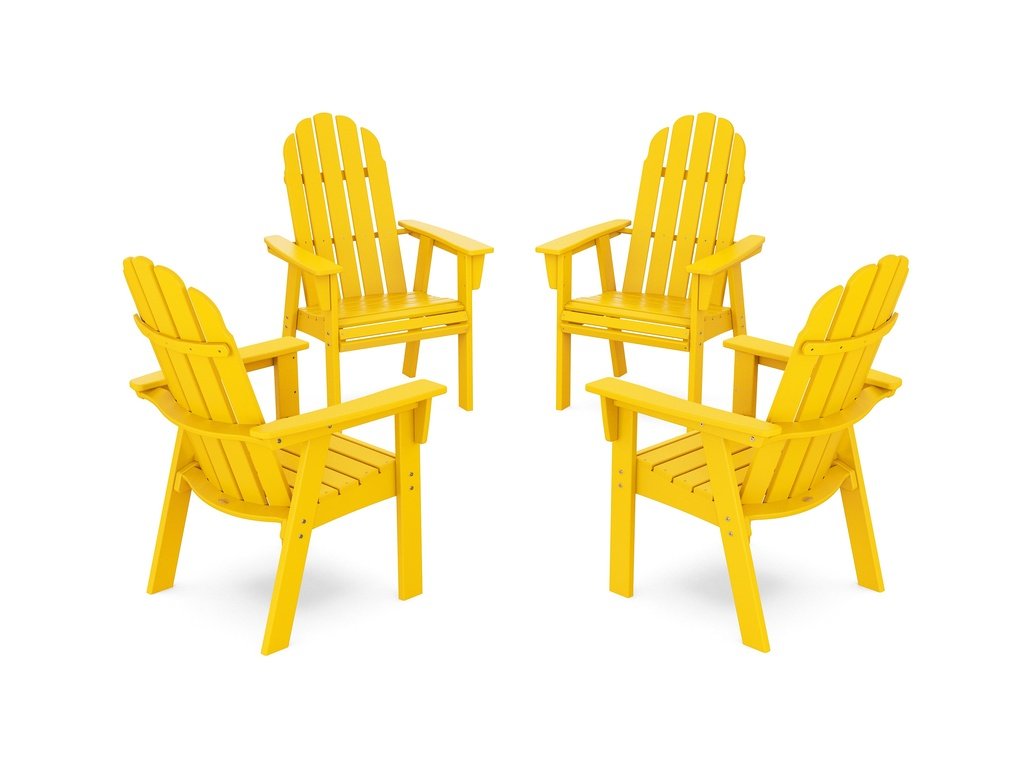 Vineyard 4-Piece Curveback Upright Adirondack Conversation Set Photo