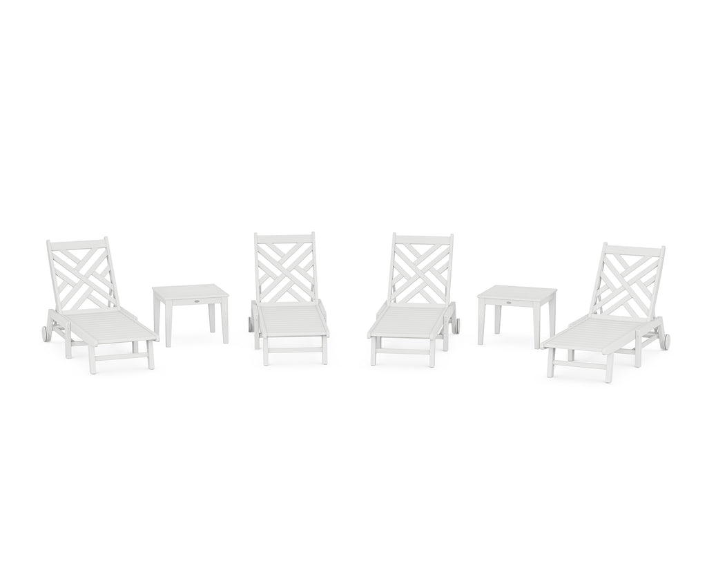 Chippendale 6-Piece Chaise Set with Wheels Photo