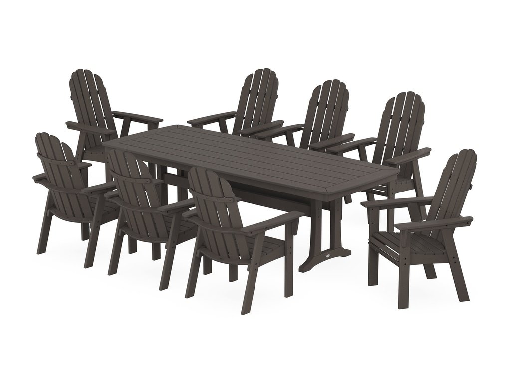 Vineyard Curveback Adirondack 9-Piece Dining Set with Trestle Legs Photo