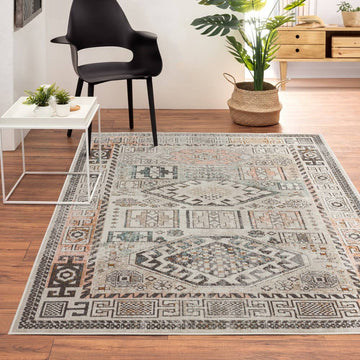 Anica Cream/ Brown Southwest Geometric Indoor/ Outdoor Rug - Retreat Home Furniture