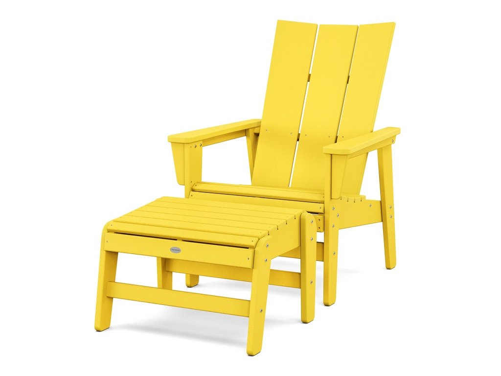 Modern Grand Upright Adirondack Chair with Ottoman Photo