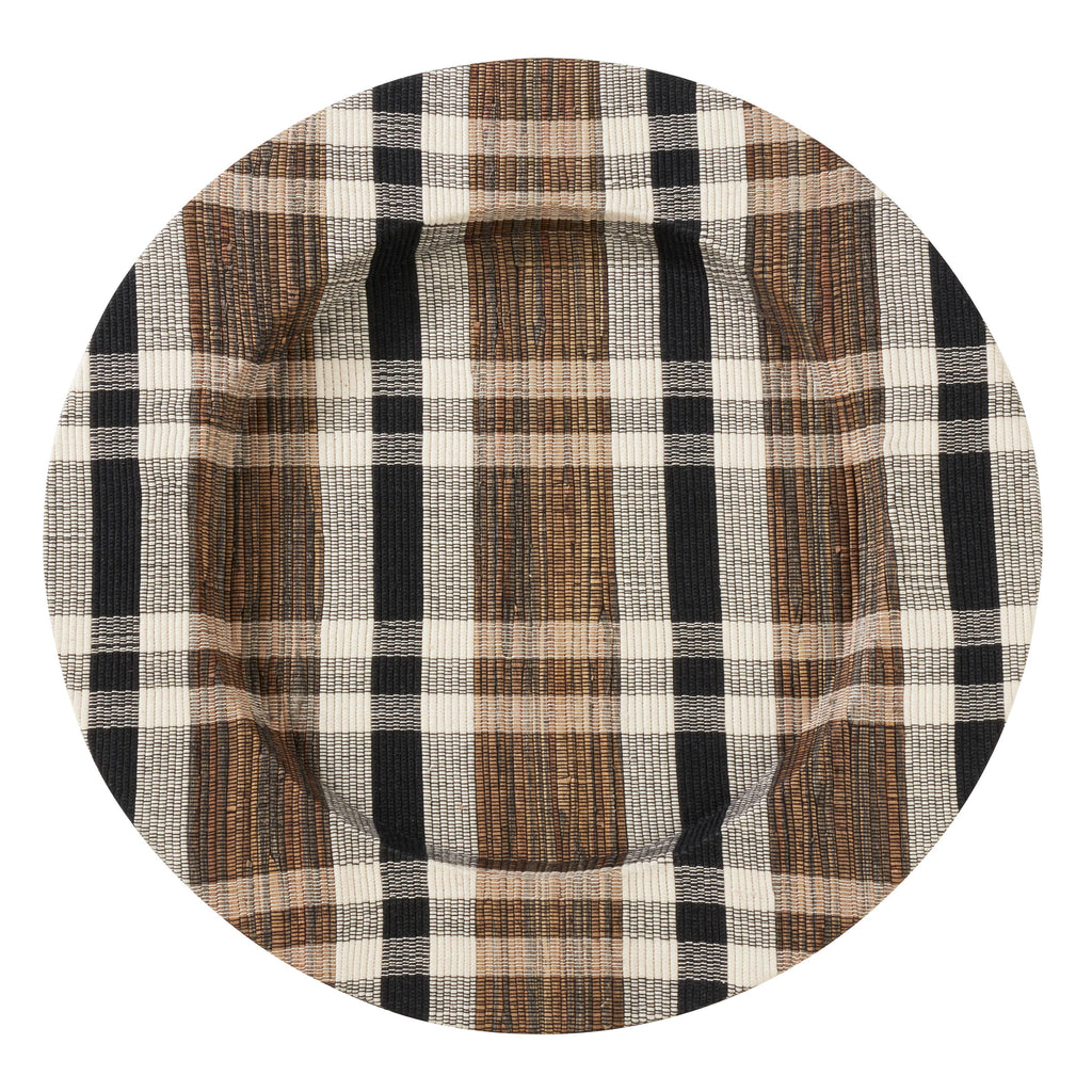 Plaid Woven Water Hyacinth Charger - Retreat Home Furniture