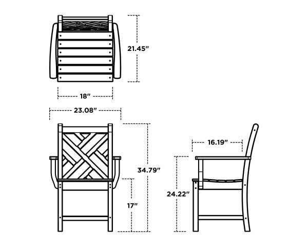 Chippendale Dining Arm Chair | Natural Finish - Retreat Home Furniture