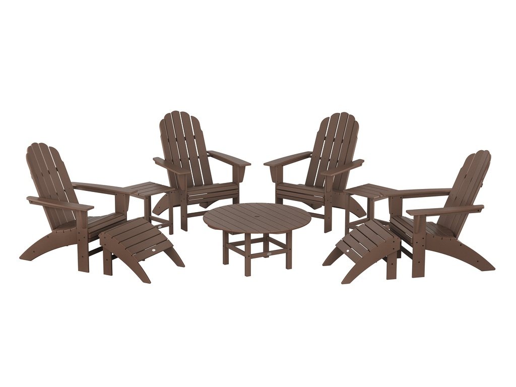 Vineyard Curveback Adirondack Chair 9-Piece Conversation Set Photo