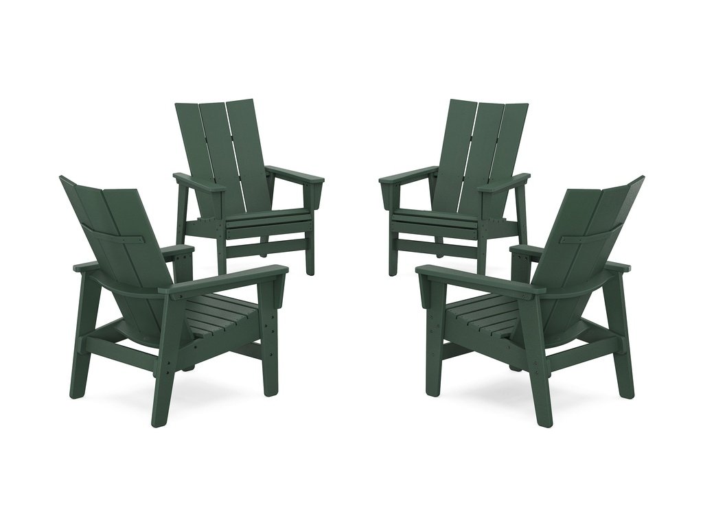 4-Piece Modern Grand Upright Adirondack Chair Conversation Set Photo