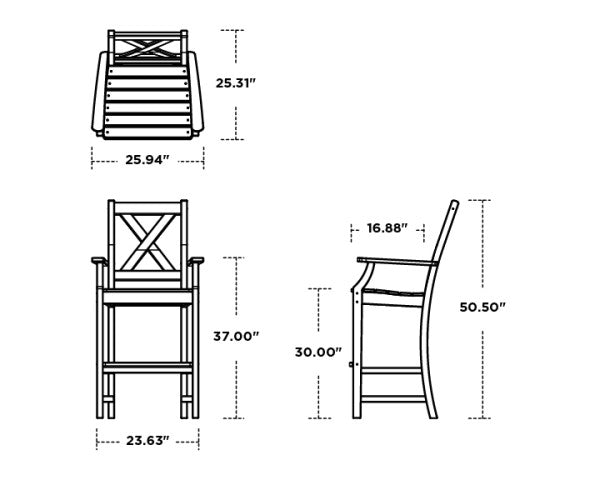 Braxton Bar Arm Chair | Natural Finish - Retreat Home Furniture