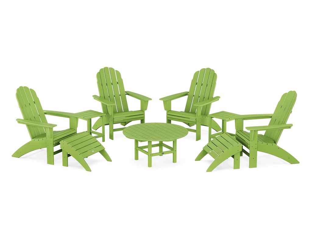 Vineyard Curveback Adirondack Chair 9-Piece Conversation Set Photo