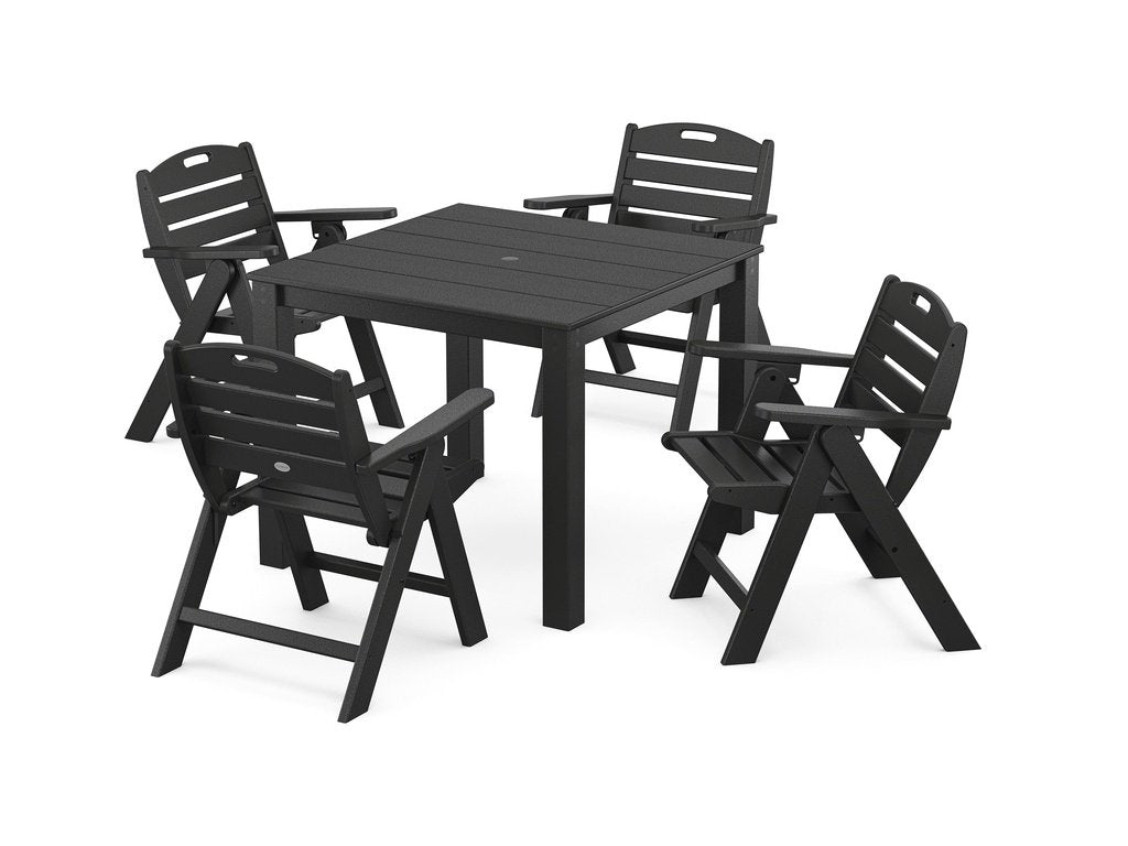 Nautical Folding Lowback Chair 5-Piece Parsons Dining Set Photo