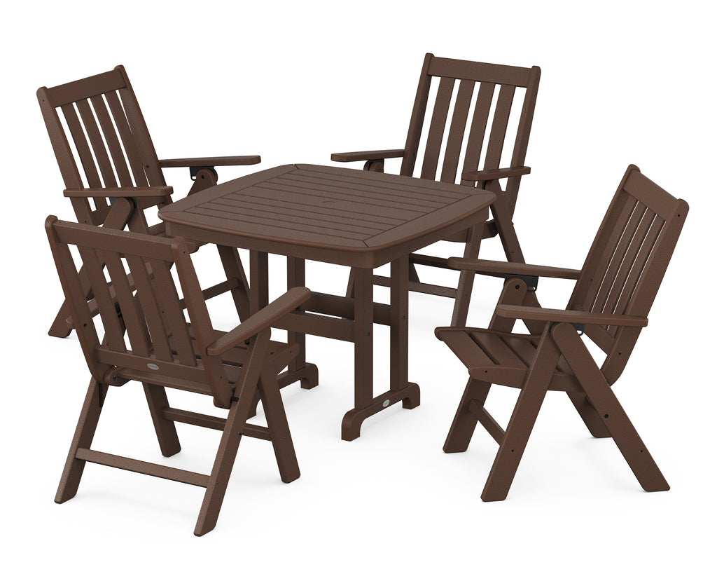 Vineyard Folding Chair 5-Piece Dining Set Photo